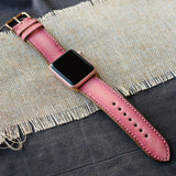 Pink Leather Watch Band