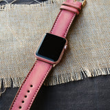 Pink Leather Watch Band
