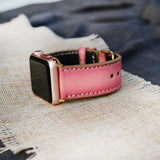 Pink Leather Watch Band