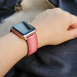 Pink Leather Watch Band