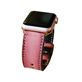 Pink Leather Watch Band